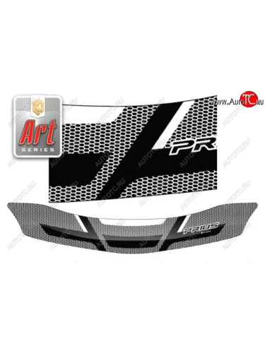 Дефлектор капота CA-Plastiс (Серия Art серебро) Toyota Prius XW30 дорестайлинг (2009-2011)