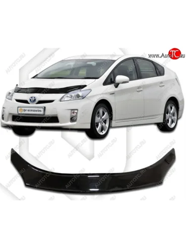 Дефлектор капота CA-Plastiс exclusive (Classic черный) Toyota Prius XW30 дорестайлинг (2009-2011)