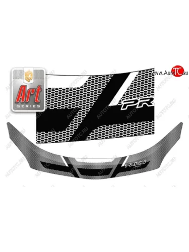 Дефлектор капота CA-Plastiс exclusive (Серия Art серебро) Toyota Prius XW30 дорестайлинг (2009-2011)