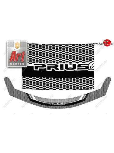 Дефлектор капота CA-Plastiс (Серия Art белая) Toyota Prius Alfa лифтбек рестайлинг (2011-2015)
