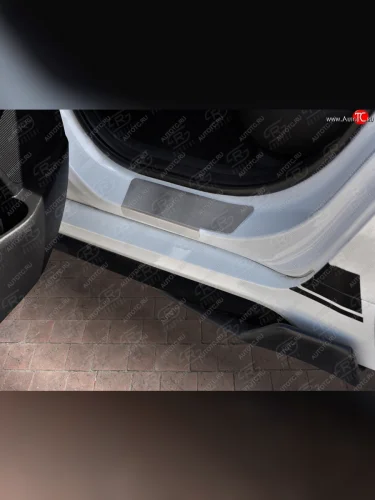 Пороги накладки Russtal (Нержавейка шлифованная без надписи) KIA Optima JF седан рестайлинг (2018-2020)