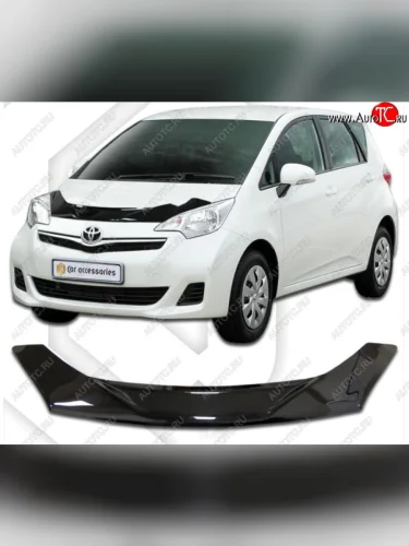 Дефлектор капота CA-Plastiс (Classic черный) Toyota Ractis (2010-2016)