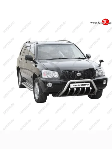 Защита переднего бампера ТехноСфера (Техно Сфера) (Ø 63.5 мм, нержавейка) Toyota Kluger  XU20 (2000-2003) дорестайлинг