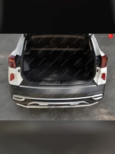 Защитная накладка заднего бампера Russtal (Нержавейка полированная) KIA Seltos SP2 дорестайлинг (2019-2022)