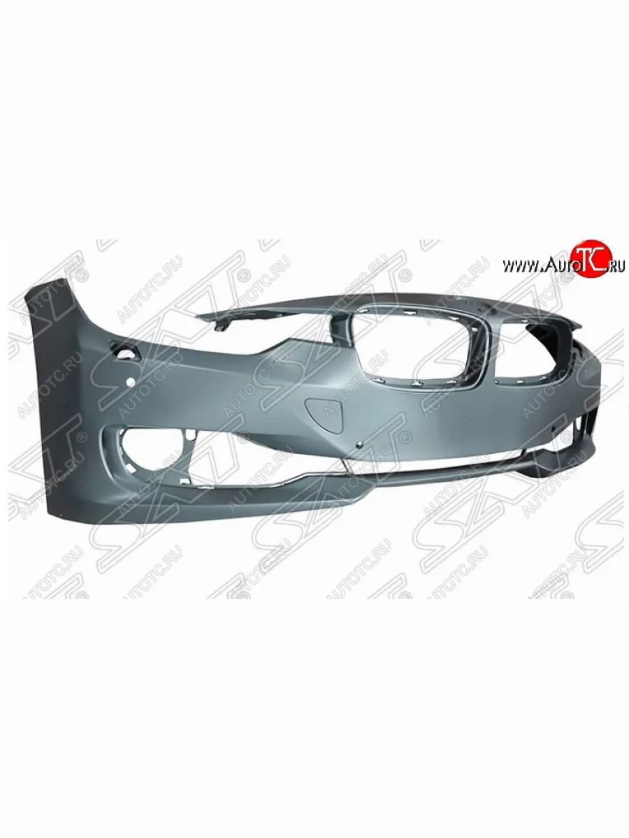 Передний бампер SAT BMW 3 серия F30 седан дорестайлинг (2012-2015) (под омыватели и сонары, Неокрашенный)  в Керчи Республика Крым