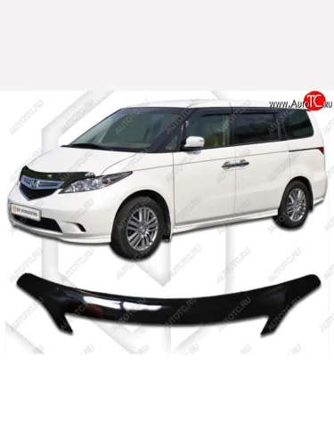 Дефлектор капота (RR1, RR2, RR3, RR4) CA-Plastic (Classic черный) Honda Elysion 1 дорестайлинг (2004-2006)