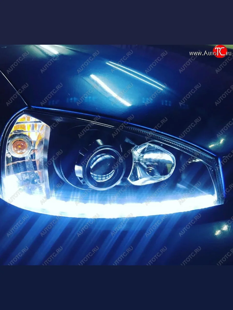 Комплект передней оптики CentreTuning (ДХО, линза) Лада ВАЗ Калина 1118 седан (2004-2013)  в Керчи Республика Крым