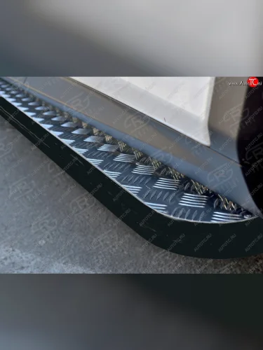 Порожки для ног (кроме комплектации F-Sport) SLITKOFF (Ø42 мм) (Лист алюминиевый, труба - сталь окрашенная в черный цвет) Lexus RX350L  AL20 (2017-2022) дорестайлинг, рестайлинг