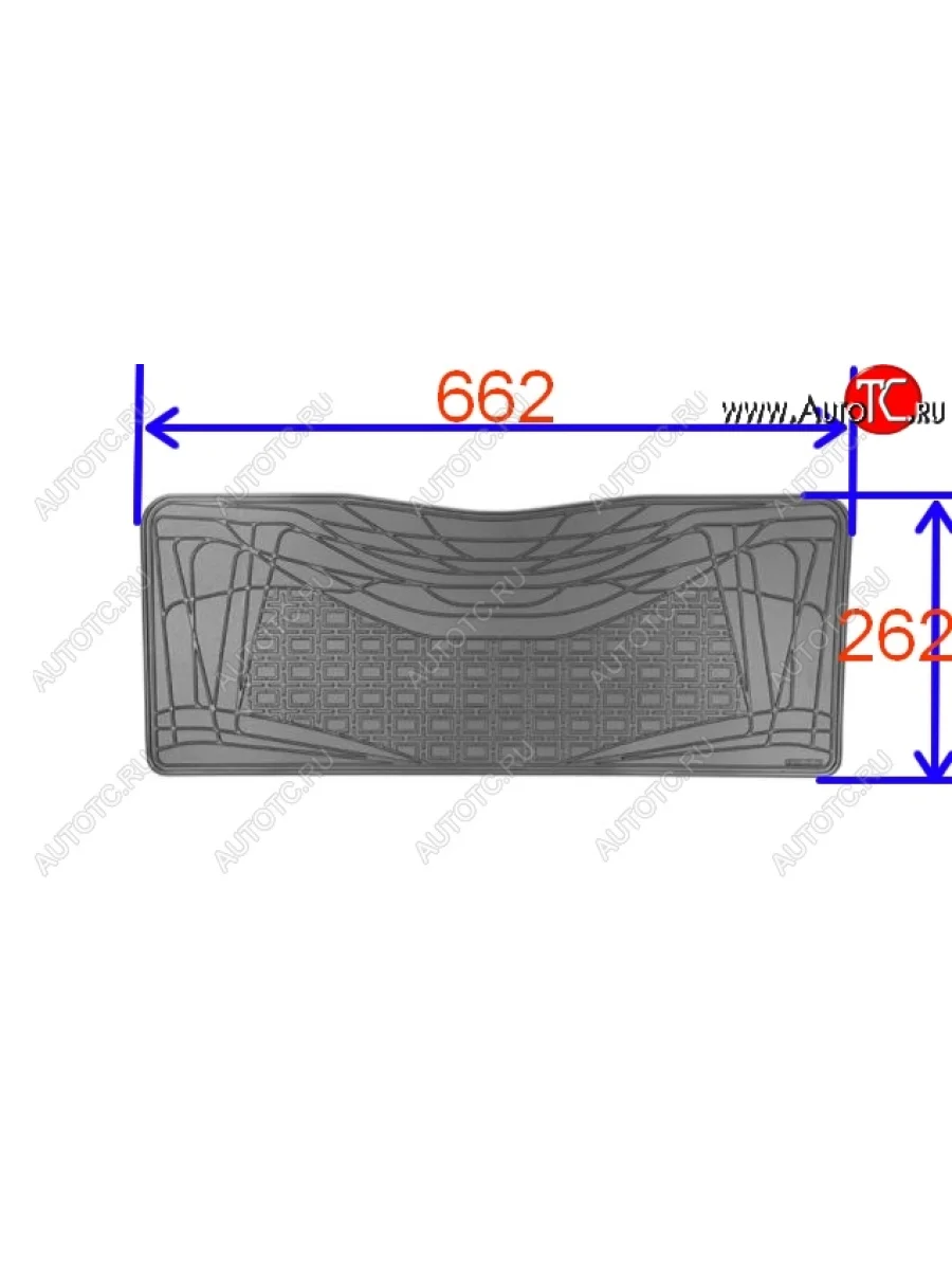 Универсальный коврик заднего ряда Norplast (662х262 мм) KIA Ceed 2 JD дорестайлинг универсал (2012-2016) (Черный)