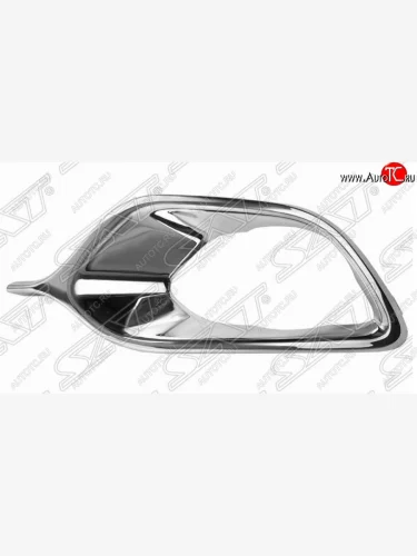 Левая хромированная вставка в рамку противотуманной фары SAT Renault Logan 2 дорестайлинг (2014-2018)