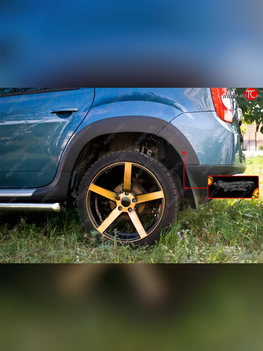 Накладка арки RA (задняя левая) Renault Duster HS дорестайлинг (2010-2015) (Поверхность шагрень)  в Керчи Республика Крым