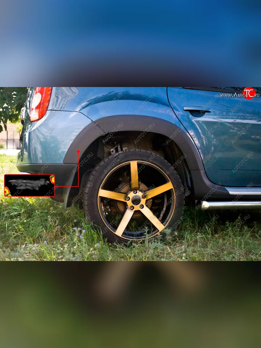 Накладка арки RA (задняя правая) Renault Duster HS дорестайлинг (2010-2015) (Поверхность шагрень)  в Керчи Республика Крым