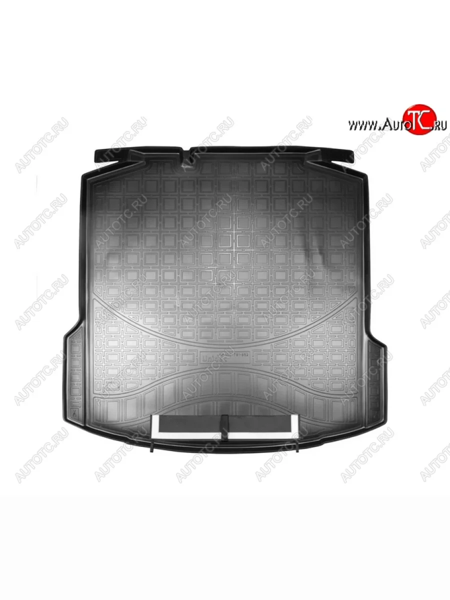 Коврик в багажник Norplast (без ушей) Skoda Rapid NH3 дорестайлинг лифтбэк (2012-2017) (Черный с фартуком)  в Самаре Самарской области