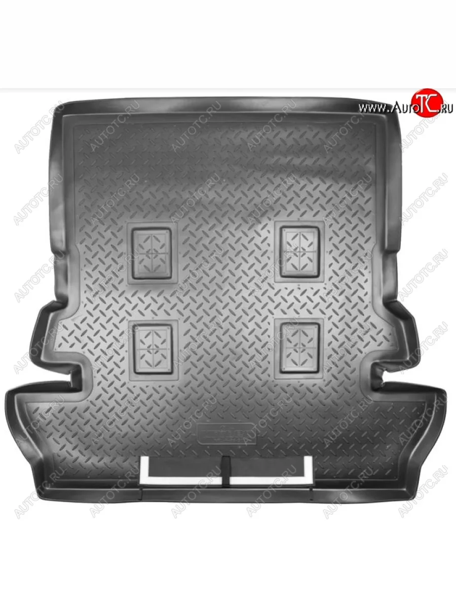 Коврик в багажник Norplast Unidec (7 мест) Toyota Land Cruiser 200 1-ый рестайлинг (2012-2015) (Черный с фартуком)  в Самаре Самарской области