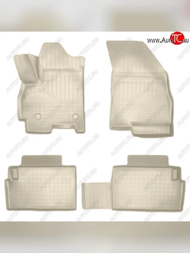 Коврики салонные Noplast (3D) (Бежевые) Chery Tiggo 7 (2016-2020)