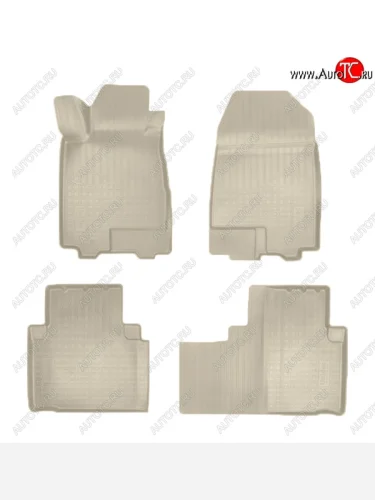 Коврики салонные Noplast (3D) (Бежевые) Dong Feng AX7 (2014-2017)