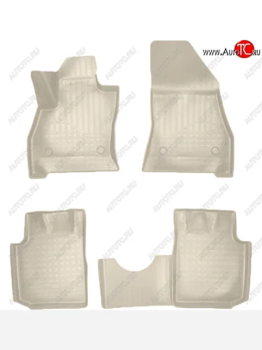 Коврики салонные Noplast (3D) (Бежевые) Fiat 500L 300,350 рестайлинг (2018-2022)