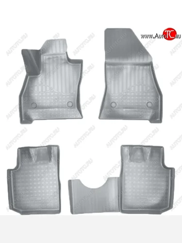 Коврики салонные Noplast (3D) (Серые) Fiat 500L 300,350 рестайлинг (2018-2022)
