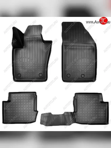 Коврики салонные Noplast (3D) (Черные) Fiat 500X 334 рестайлинг (2018-2023)