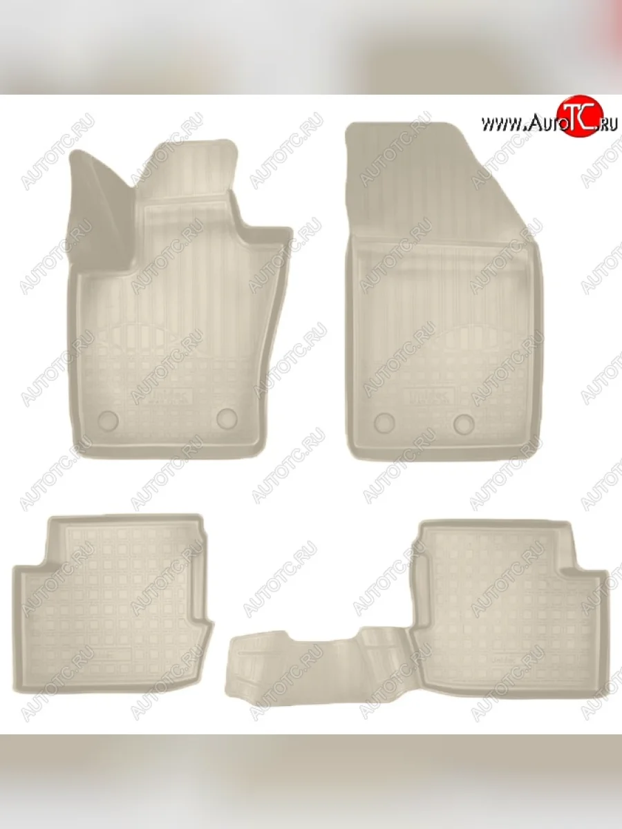 Коврики салонные Noplast (3D) Fiat 500X 334 дорестайлинг (2014-2018) (Бежевые)  с доставкой в г. Пермь