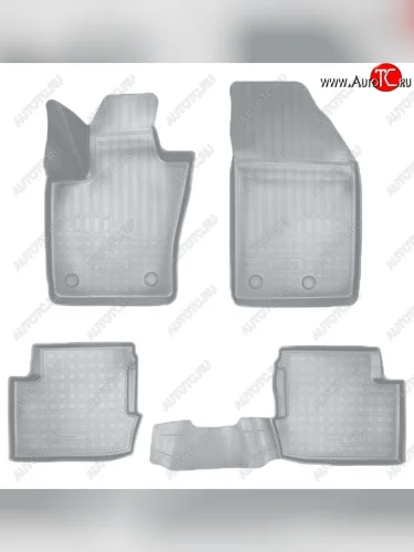 Коврики салонные Noplast (3D) (Серые) Fiat 500X 334 рестайлинг (2018-2023)