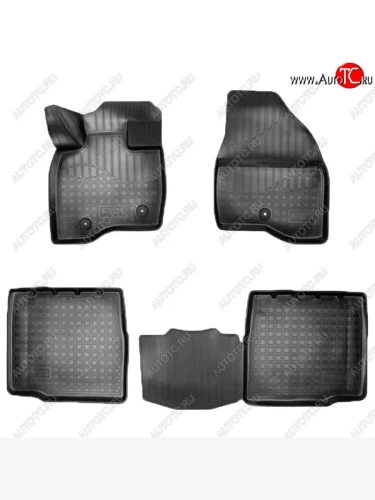 Коврики салонные Noplast (3D, 5 мест). (Черные) Ford Explorer  U502 (2017-2019) 2-ой рестайлинг, 5 дв.