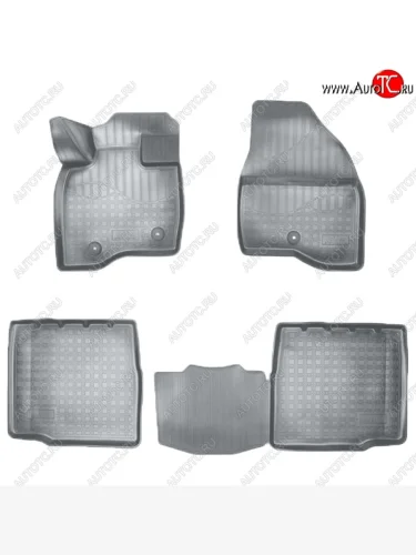 Коврики салонные Noplast (3D, 5 мест) (Серые) Ford Explorer  U502 (2017-2019) 2-ой рестайлинг, 5 дв.