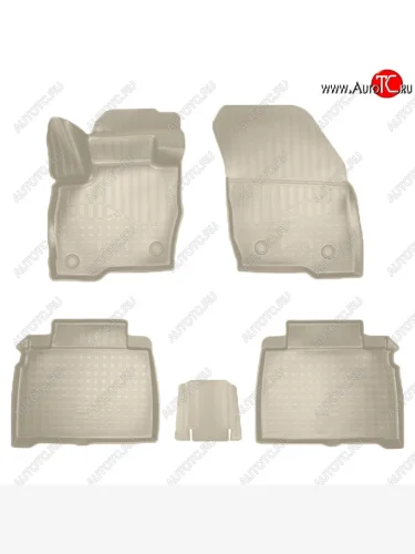 Коврики салонные Noplast (3D) (Бежевые) Ford Galaxy CK,CD390 дорестайлинг (2014-2019)
