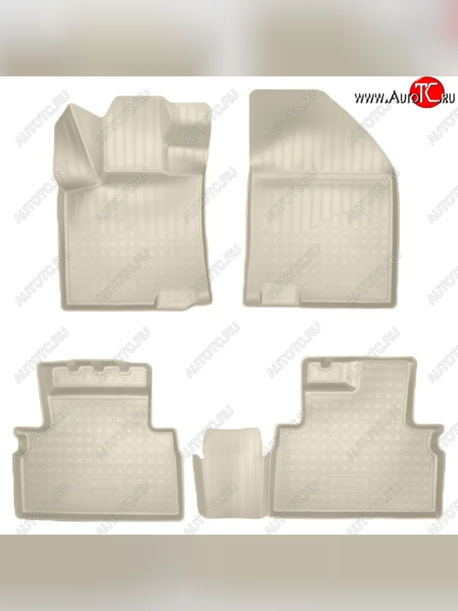 Коврики салонные Noplast (3D) Geely Coolray SX11 дорестайлинг (2018-2023) (Бежевые)  с доставкой в г. Керчь