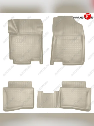 Коврики салонные Noplast (3D) (Бежевые) Hyundai i20 GB хэтчбэк 5 дв. дорестайлинг (2014-2018)