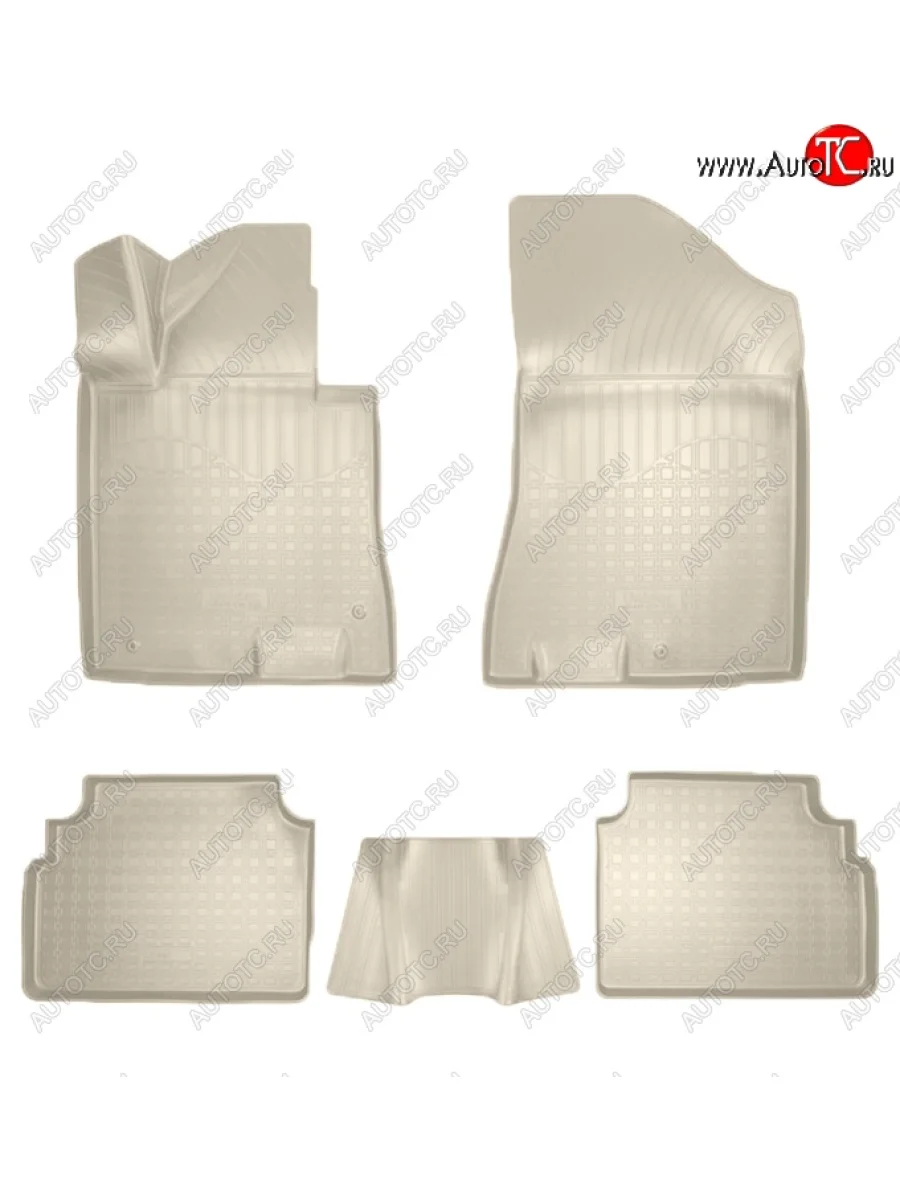 Коврики салонные Noplast (3D) Hyundai Sonata DN8 (2019-2022) (Бежевые)  в Керчи Республика Крым