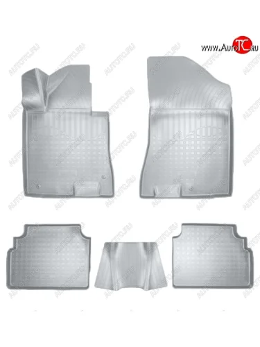 Коврики салонные Noplast (3D) (Серые) Hyundai Sonata DN8 (2019-2022)