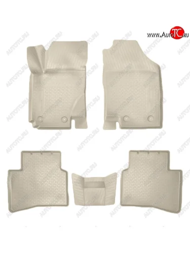 Коврики салонные Noplast (3D) (Бежевые) JAC S3 дорестайлинг (2014-2023)