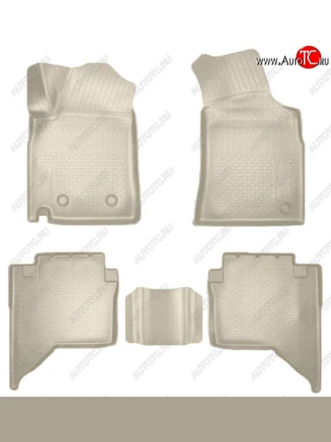 Коврики салонные Noplast (3D) (Бежевые) JAC T6 пикап (2018-2024)