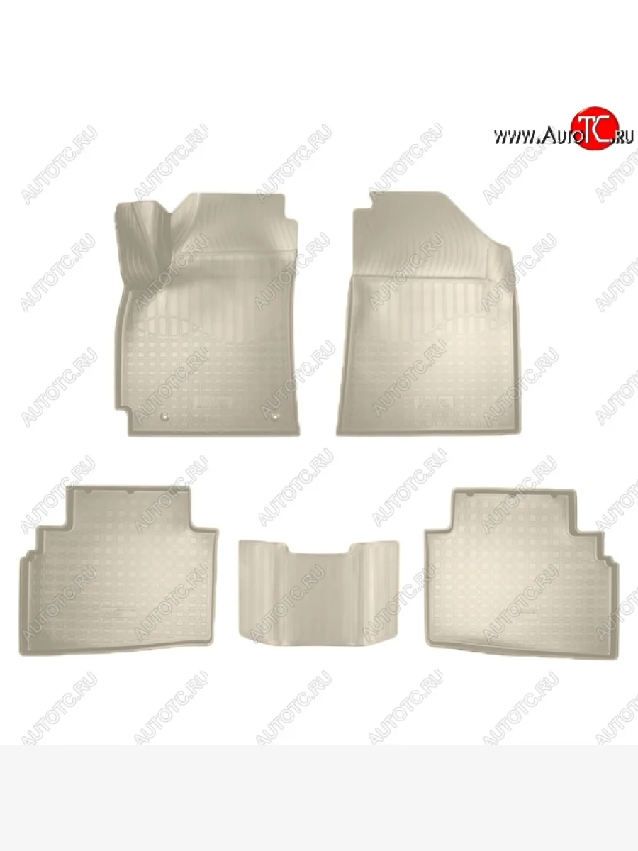 Коврики салонные Noplast (3D) KIA Seltos SP2 дорестайлинг (2019-2022) (Бежевые)  с доставкой в г. Пермь