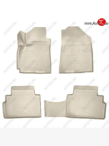 Коврики салонные Noplast (3D) (Бежевые) KIA Soul SK3 (2018-2022)