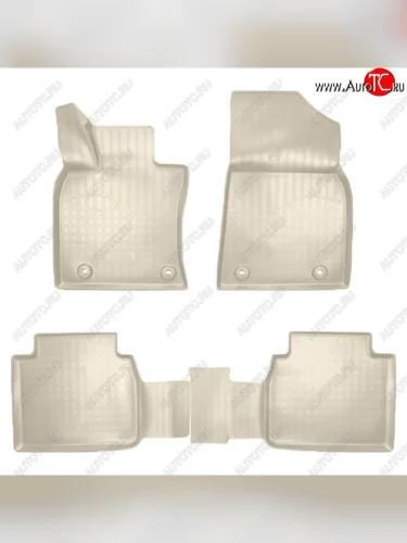Коврики салонные Noplast (3D) (Бежевые) Lexus ES350 XV70 дорестайлинг (2018-2021)