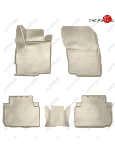 Коврики салонные Noplast (3D) (Бежевые) Mitsubishi Eclipse Cross GK дорестайлинг (2017-2021)