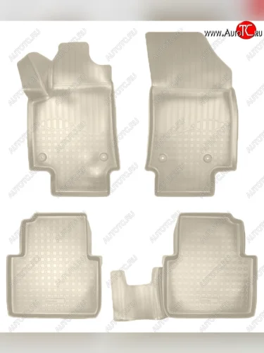 Коврики салонные Noplast (3D) (Бежевые) Opel Crossland X (2017-2025)
