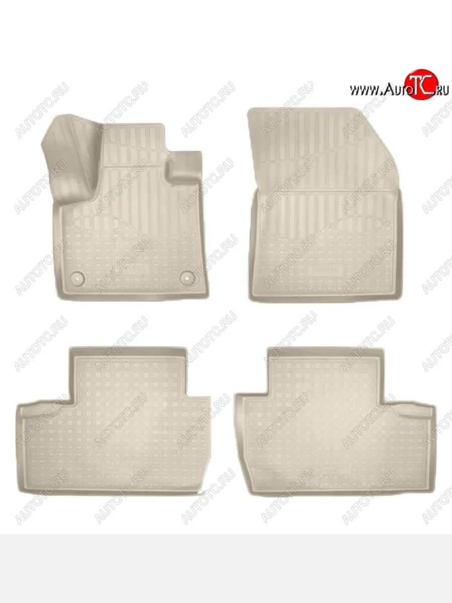 Коврики салонные Noplast (3D) Peugeot 5008 T87 дорестайлинг (2017-2020) (Бежевые)  в Керчи Республика Крым