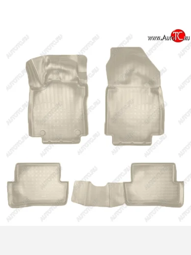 Коврики салонные Noplast (3D) (Бежевые) Renault Clio BH98 дорестайлинг, хэтчбэк 5 дв. (2012-2016)