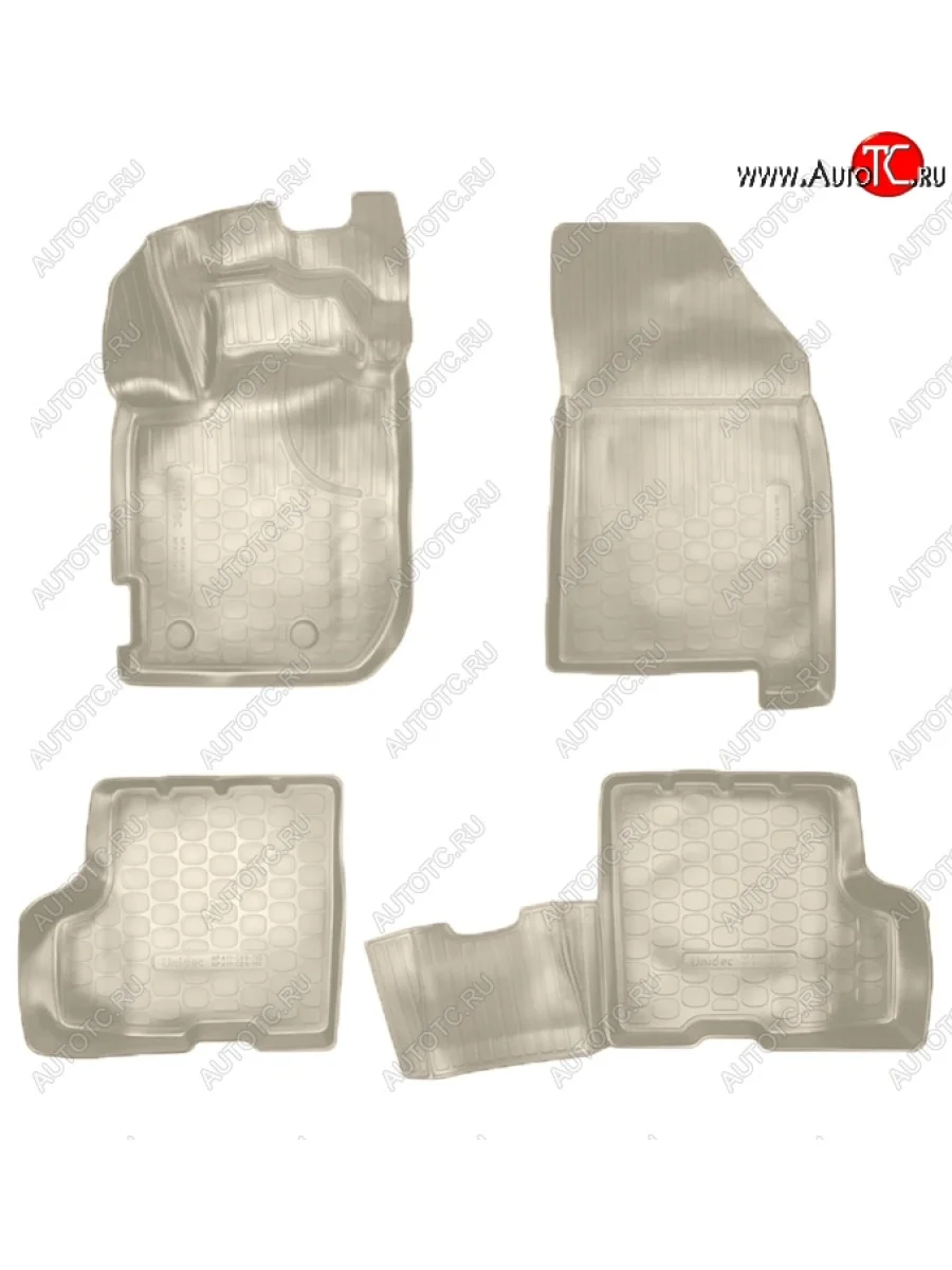 Коврики салонные Noplast (3D, с ящиком под сидением) Renault Duster HM рестайлинг (2021-2024) (Бежевые)  с доставкой в г. Керчь