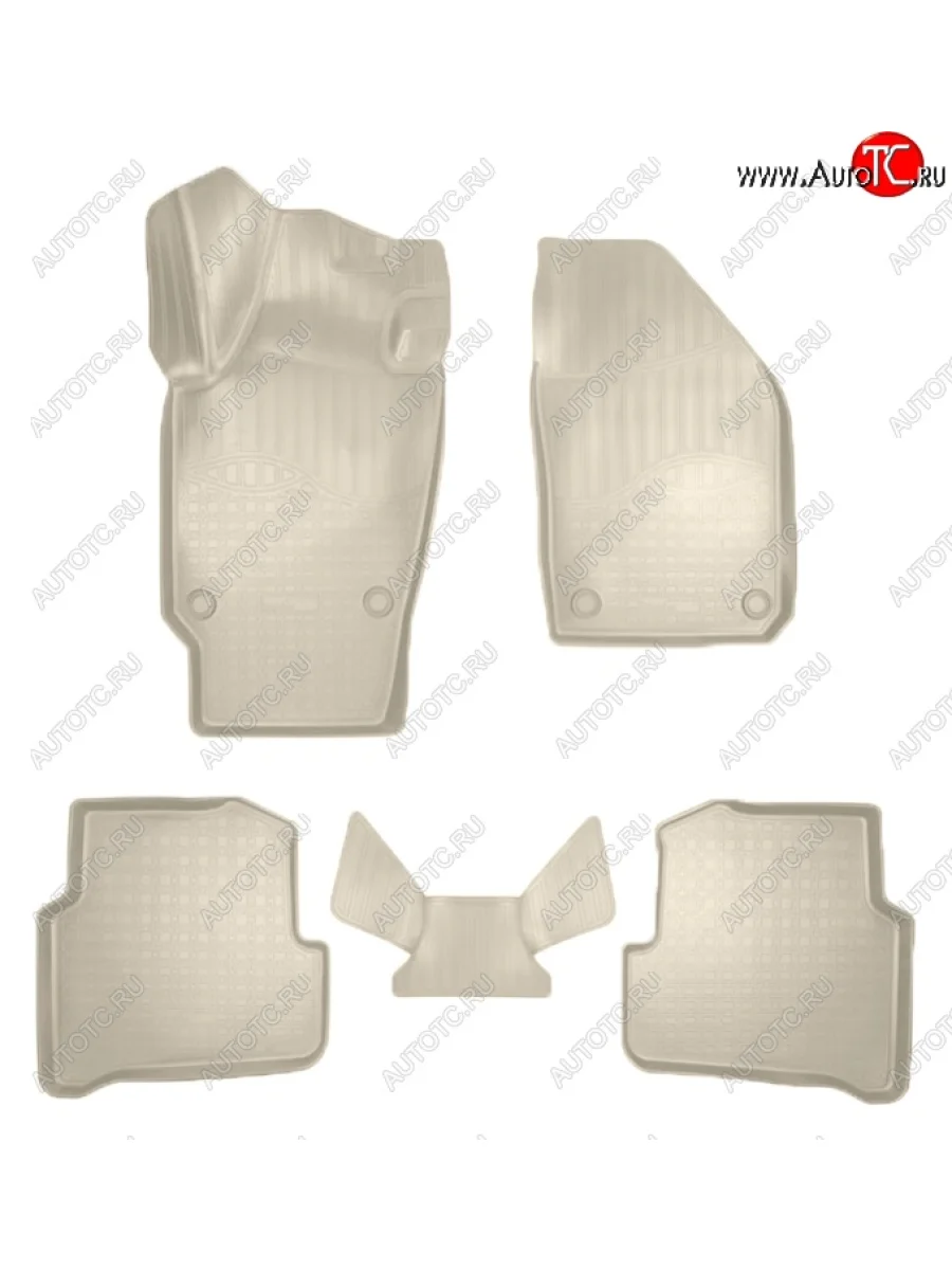 Коврики салонные Noplast (3D) Skoda Fabia Mk3 универсал дорестайлинг (2014-2018) (Бежевые)  в Самаре Самарской области