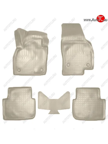 Коврики салонные Noplast (3D) (Бежевые) Skoda Kamiq (2019-2025)