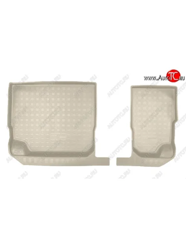 Коврики салонные Noplast (3D, 3 ряд) (Бежевые) Skoda Kodiaq 1 NS7 дорестайлинг (2017-2021)