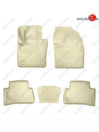 Коврики салонные Noplast (3D) (Бежевый) Toyota C-HR NGX10, ZGX10 дорестайлинг (2016-2019)