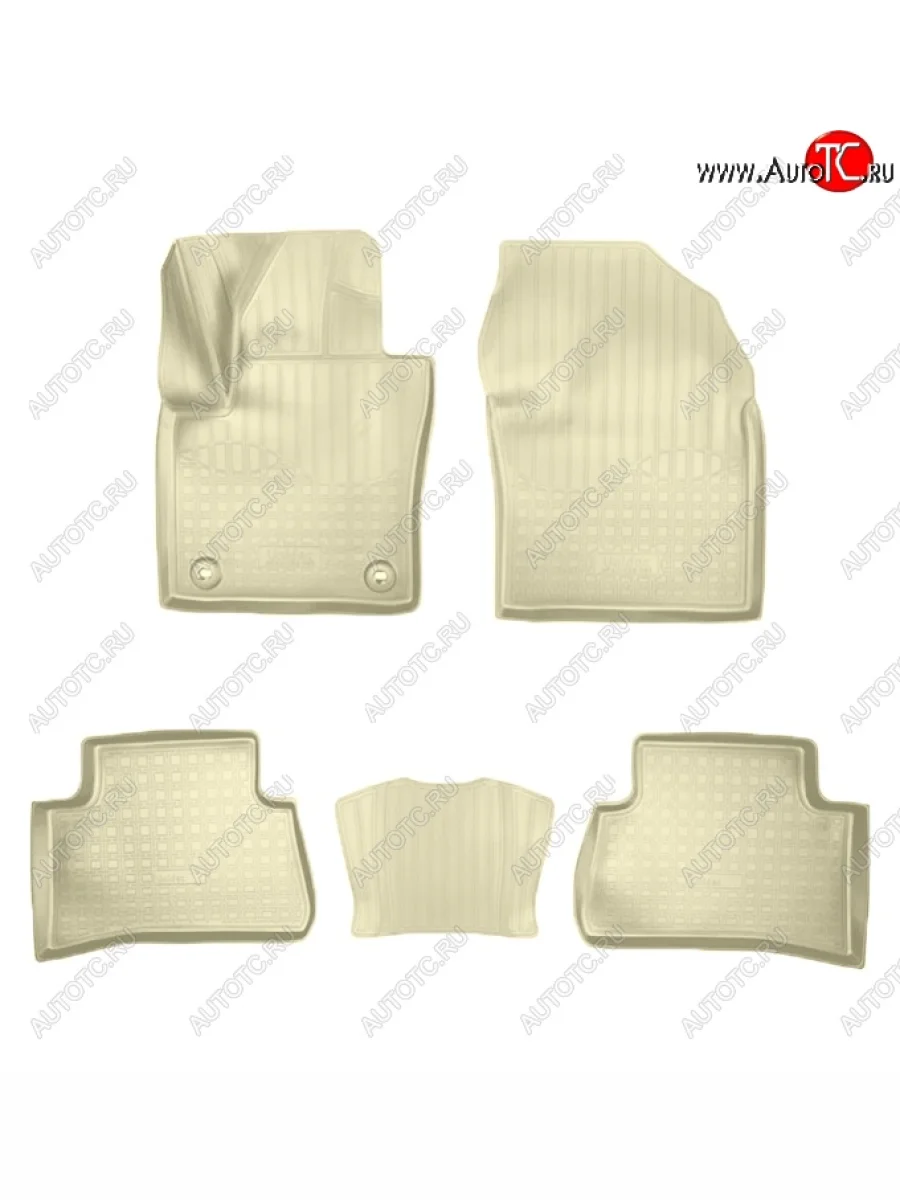 Коврики салонные Noplast (3D) Toyota C-HR NGX10, ZGX10 дорестайлинг (2016-2019) (Бежевый)  в Керчи Республика Крым