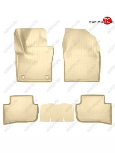 Коврики салонные Noplast (3D, полный привод) (Бежевые) Toyota C-HR NGX10, ZGX10 дорестайлинг (2016-2019)