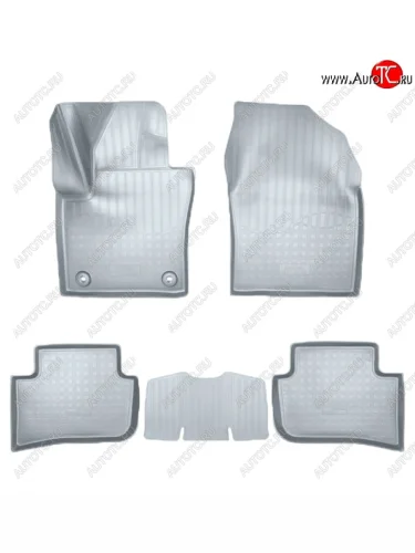 Коврики салонные Noplast (3D, полный привод) (Серые) Toyota C-HR NGX10, ZGX10 дорестайлинг (2016-2019)