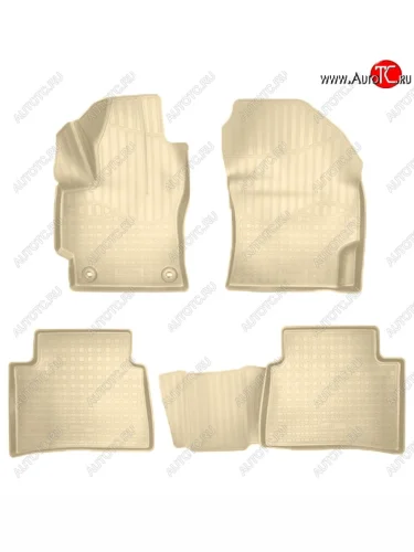 Коврики салонные Noplast (3D) (Бежевые) Toyota Corolla E210 седан дорестайлинг (2018-2022)